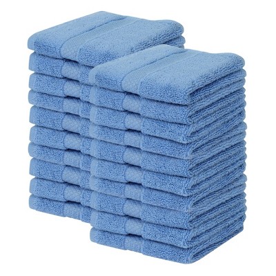 Splash Zero Twist 100% Ring Spun Cotton Face Washcloth Set – Reversible, 550 GSM, Soft, Lightweight, Highly Absorbent Towels for Bathroom