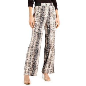 I.N.C International Concepts Womens Snake Print Casual Wide Leg Pants, Black, Small - 1 of 1