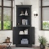 Okak Tall Freestanding Bookcase Bathroom Cabinet with 2 Doors & 2 Shelves,Floor Corner Storage Cabinet for Bathroom,Living Room - 2 of 4