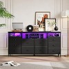 63.3 Inch Dresser for Bedroom, 10 Drawer Dresser Tv Stand for 65 70 75 Inch Tv, with Led Lights & Power Outlets,  Living Room - 4 of 4