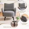Gulches Modern Minimalist Sanded Fabric Armchair Ergonomic Backrest Side Storage Pocket Solid Wood Legs Anti Slip Comfortable Reading Chair Gray - 4 of 4