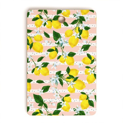 Marta Barragan Camarasa Pattern of Flowery Lemons Cutting Board - Deny Designs - image 1 of 3