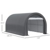Gulches 10' x 16' Heavy Duty Portable Carport Garage Tent with Zippered Door, Anti-UV PE Canopy for Car, Truck, Boat, Motorcycle, Garden Tools, Gray - 3 of 4
