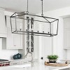 Modern Farmhouse Rectangular Chandelier, 6-Light Matte Black Pendant for Kitchen Island or Entryway - 2 of 4