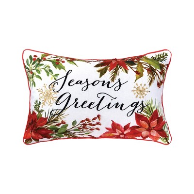 C&F Home Seasons Greetings Poinsettia 14" x 22" Throw Pillow