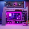 Full Size Wood Gaming Loft Bed with Desk and Multi-storage Shelves - 3 of 4