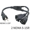 Sanoxy 14 inches Power Cord Splitter Cable 14 AWG (2 NEMA 5-15R to 1 NEMA 5-15P) - 3 of 3