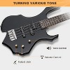 GLARRY Electric Bass Guitar 4 Strings Buring Fire Style Single Coil - Split Single Coil Pickups with 20W Amp, Bag - 3 of 4