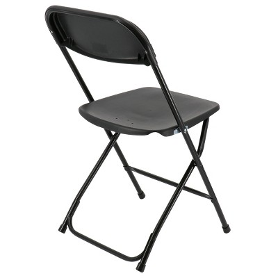 Black Plastic Armless Folding Chair Set of 4