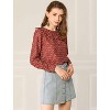 INSPIRE CHIC Women's Round Neck Long Sleeve Ruffled Front Blouse - 3 of 4