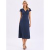 INSPIRE CHIC Women's Summer Polka Dot Cap Sleeve V Neck Lace Trim Decor Casual Midi Dresses - 4 of 4