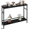 Entryway Storage Console Table with Adjustable Shelf - 39.3" Farmhouse Sofa Table in Black - 2 of 4
