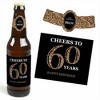 Big Dot of Happiness Adult 60th Birthday - Gold - Birthday Party Decorations for Women and Men - 6 Beer Bottle Label Stickers and 1 Carrier - 3 of 4