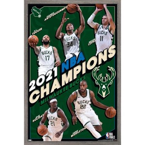 Trends International NBA Milwaukee Bucks  - 2021 NBA Finals Champions Framed Wall Poster Prints - 1 of 4