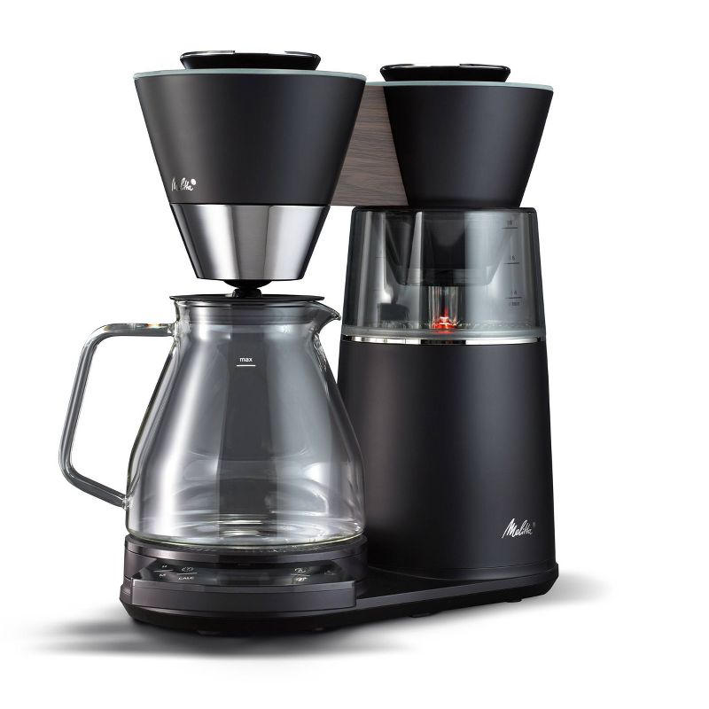 Melitta Vision 12c Drip Coffeemaker with Revolving Dashboard Painted Black/Wood, 5 of 14
