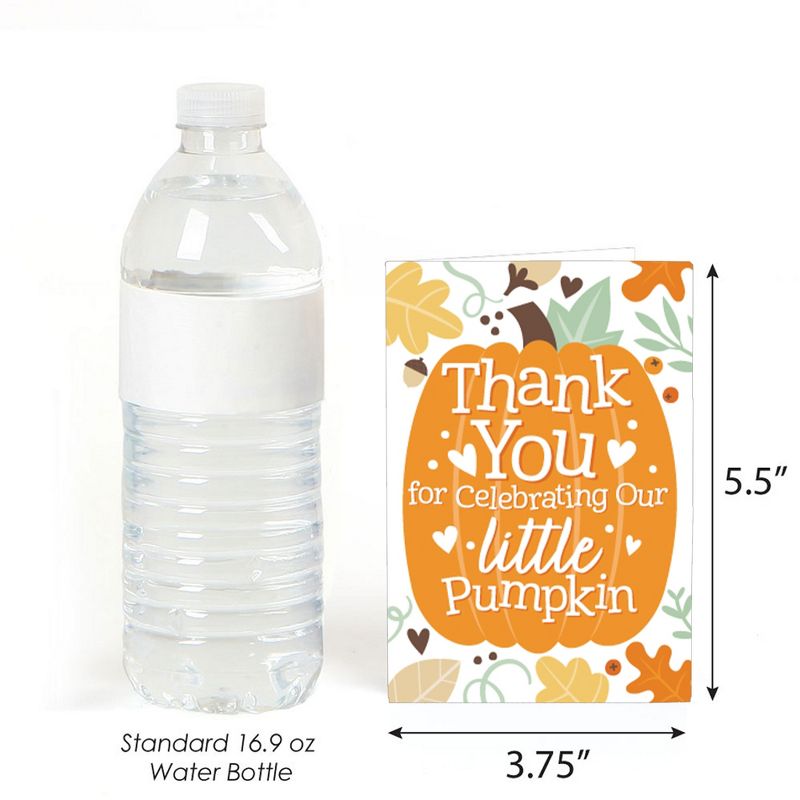 Big Dot of Happiness Little Pumpkin - Fall Birthday Party or Baby Shower Thank You Cards (8 count), 3 of 7