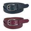 CTM Women's Adjustable Smooth Leather Dress Belt Set - 4 of 4
