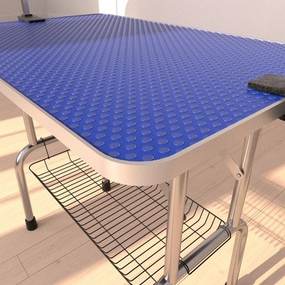 YOOCOZZ 46"Large Size Grooming Table for Pet Dog and Cat, with Adjustable Arm and Clamps Large Heavy Duty Animal grooming table-Blue