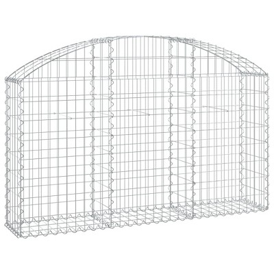 vidaXL Arched Gabion Basket - Decorative and Practical Outdoor Addition, Durable Galvanized Iron, Easy Assembly, 59.1"x11.8"x31.5"/39.4" Dimensions