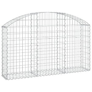 vidaXL Arched Gabion Basket - Decorative and Practical Outdoor Addition, Durable Galvanized Iron, Easy Assembly, 59.1"x11.8"x31.5"/39.4" Dimensions - 1 of 4