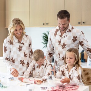 PATPAT Family Christmas Pajamas Matching Sets, Button-Down Pjs Includes Buffalo Plaid Socks Cozy Pajamas for Family - 1 of 4