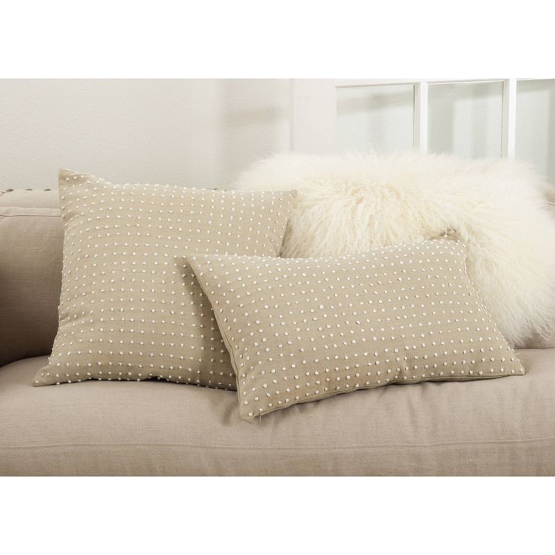 Leilani French Knot Design Throw Pillow Natural - Saro Lifestyle, 3 of 5