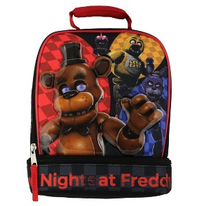 Five Nights At Freddy's Let's Eat Dual Compartment Insulated Soft Lunch Bag Tote Bag Black - 1 of 4