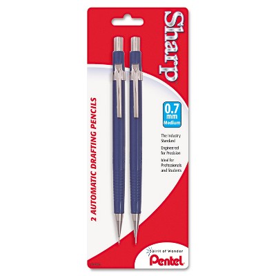 Pentel Sharp Mechanical Drafting Pencil 0.7 mm Blue Barrel 2/Pack P207BP2K6