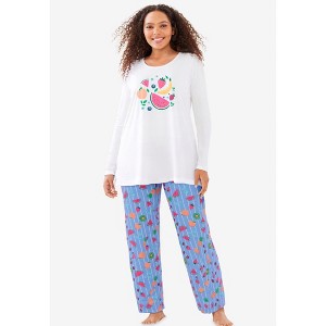 Dreams & Co. Long Sleeve Knit PJ Set - 1 of 4