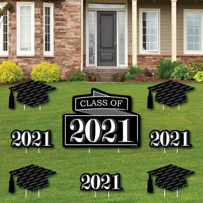 Big Dot of Happiness Graduation Cheers - Yard Sign and Outdoor Lawn Decorations - 2021 Graduation Party Yard Signs - Set of 8