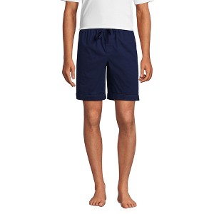 Lands' End Men's Poplin Pajama Shorts - 1 of 3