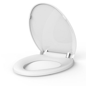 17"/19" Toilet Seat with Cover Soft Close, Safe PP Material Easy Clean Toilet Lid, Suitable to Round/Elongated Toilets - 1 of 4