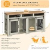 71" Dog Crate Furniture for 2 Dogs, Dog Kennel Furniture with Removable Divider and 3 Storage Compartments - 2 of 4
