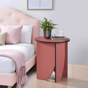 Kings Brand Furniture Zoe Modern Round End Table, Contemporary Accent for Living Room or Bedroom - 1 of 3