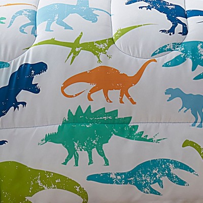 Twin Dinosaur Print Microfiber Down Alternative Bed in a Bag