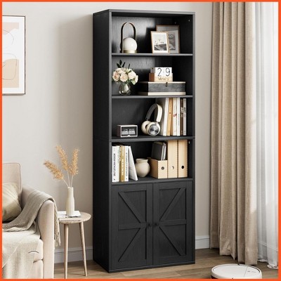 71'' Tall Farmhouse Bookcases 6 Tier Bookshelf with Drawer, Tall Narrow Bookcase with Shelves, Bookshelves Storage Organizer