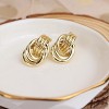 Jean Beau Chunky Gold Stud Earrings for Women Trendy Gold Plated Dangle Drop Wedding Prom Birthday Fashion Jewelry Gift - 4 of 4