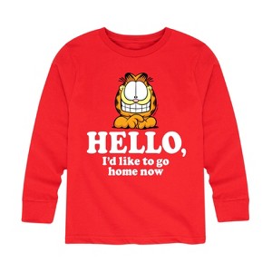 Boys' - Garfield - Hello Go Home Now Long Sleeve Graphic T-Shirt - 1 of 4