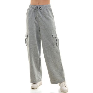 Derek Heart Womens High Rise Fleece Pants with Cargo Pockets - 1 of 4