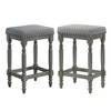 Sapphtopaz Rustic Bar Stools Set of 2 with Nailhead Trim Upholstered Dining Chairs with Wood Legs Counter Stools for Kitchen Island - 4 of 4