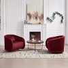 GDFStudio Jeremy Modern 30" Rubber Wood and Fabric Upholstered Swivel Barrel Chair - 4 of 4