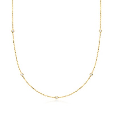 Ross-Simons 0.33 ct. t.w. Lab-Grown Diamond Station Necklace in 18kt Gold Over Sterling