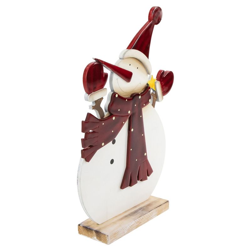 Northlight 12" Glossy Snowman in Red Scarf and Mittens Christmas Decoration, 5 of 7