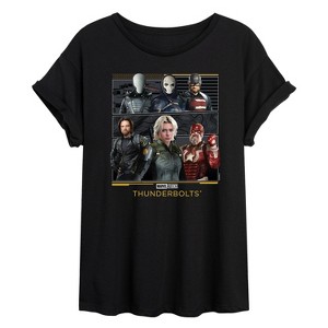 Women's - Marvel - Thunderbolts Grid Oversized Graphic T-Shirt - 1 of 4