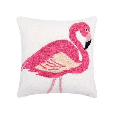 C&F Home 18" x 18" Flamingo Hooked Throw Pillow