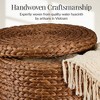 Best Choice Products 17 Round Storage Ottoman with Lid – Handwoven Water Hyacinth Modern Footstool" - 4 of 4
