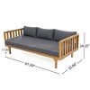 67.75" Patio Sofa, 3 Seater Outdoor Sofa with Rattan Arms, Acacia Wood Daybed with Water-Resistant Cushions -Christopher Knight Home - 2 of 4