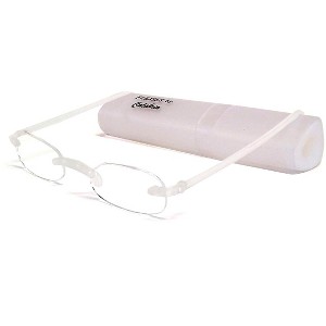 Calabria PATENT Flexie Low Profile 714 Reading Glasses&Slim Case+2.50 Ice Clear - 1 of 4