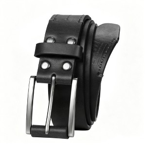 designer dress belt subtle logo square buckle brushed finish 32mm Trafalgar Men's Broderick Full Grain Leather Buckle, 32, Black at Amazon Men's Clothing store Pair with a suit or even a luxury tuxedo and this dapper dress belt will elevate the overall outfit completely Square Buckle 32mm Reversible Belt