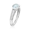 Ross-Simons 0.60 Carat Aquamarine and .16 ct. t.w. Diamond 2-Row Ring in 14kt White Gold - 3 of 4